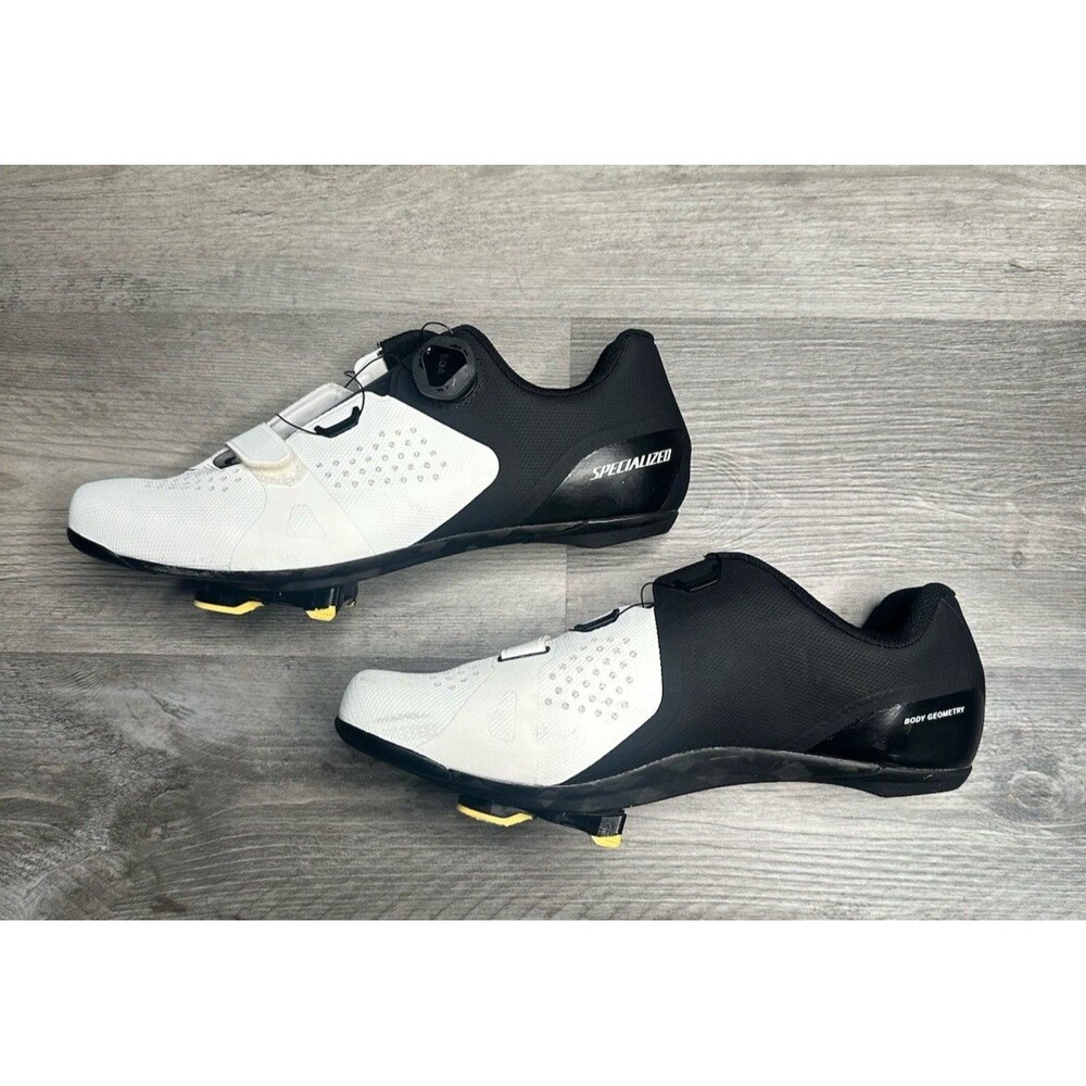 Specialized Torch 2.0 Carbon Road Cycling Shoes White Black Sz 11.5 EU 45